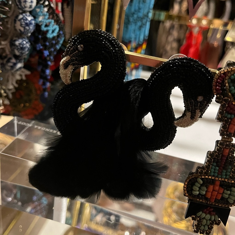 Mignonne gavigan black swan earrings